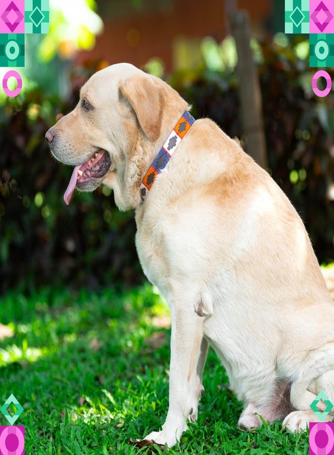 ADIL'S Adil’S Polo Dog Collar, 1 Inch Width Handcrafted by Artisans | Leather Dog Collar with Strong Metal Buckle & D-Ring for Small, Medium & Large Dogs, Size: 12” to 26”, Multicolor (Brown & White, M) - Image 5